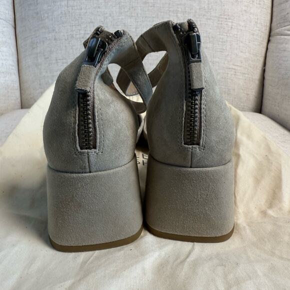 Eileen Fisher Suede Dota Pumps Earth Tan Women’s Size 7.5 New Block Heel Leather - Picture 6 of 9
